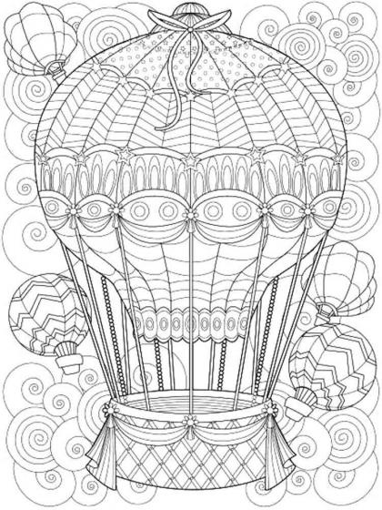 Hot Air Balloons coloring pages for Adults