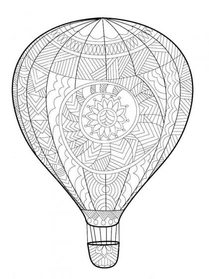 Hot Air Balloons coloring pages for Adults