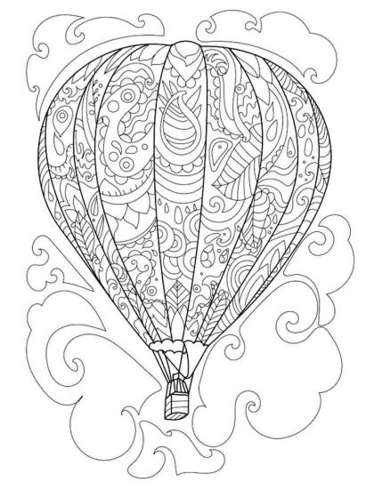 Hot Air Balloons coloring pages for Adults