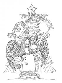 Angel coloring pages for Adults - Free printable