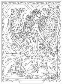Angel coloring pages for Adults - Free printable