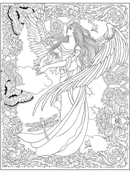 Angel coloring pages for Adults