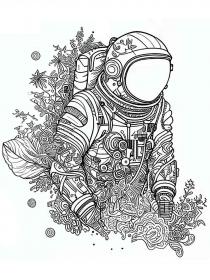 Astronaut coloring pages for Adults - Free printable