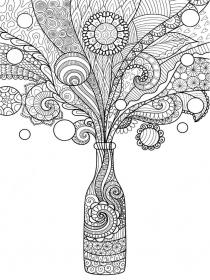 Bottle coloring pages for Adults - Free printable