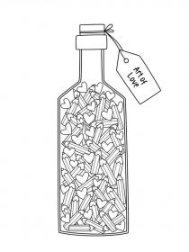 Bottle coloring pages for Adults - Free printable