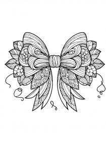 Bow coloring pages for Adults - Free printable