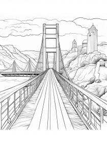 Bridge coloring pages for Adults - Free printable