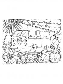 Bus coloring pages for Adults - Free printable