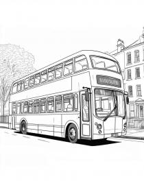 Bus coloring pages for Adults - Free printable