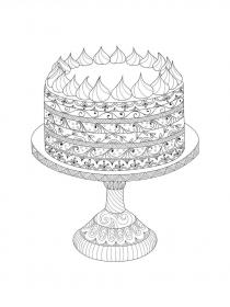 Cake coloring pages for Adults - Free printable