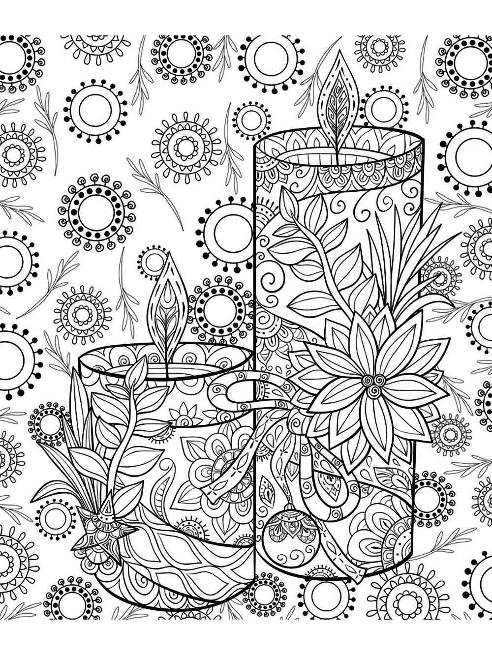 Candle coloring pages for Adults