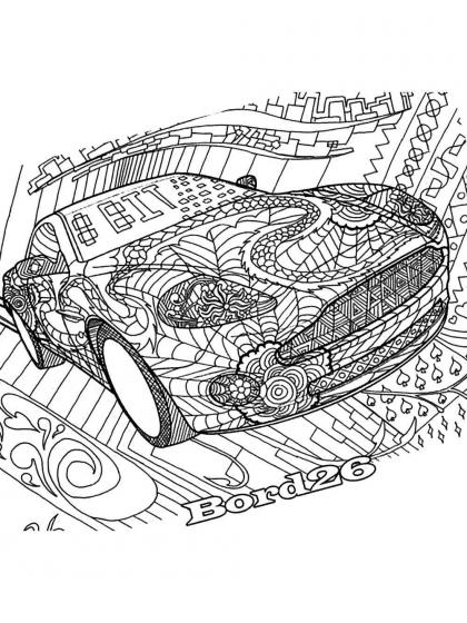 Car coloring pages for Adults
