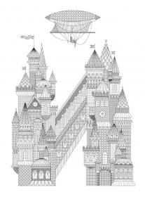Castle coloring pages for Adults - Free printable