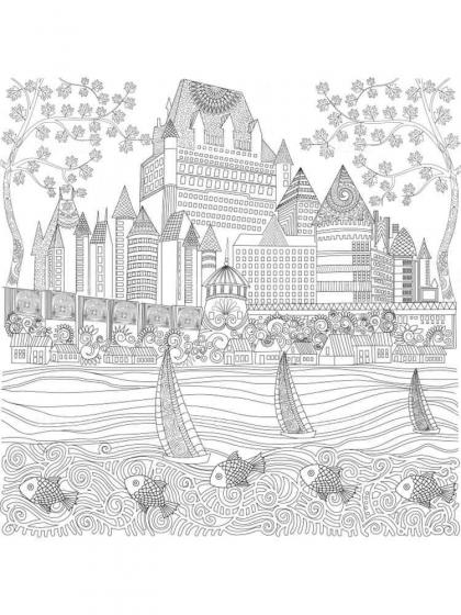 Castle coloring pages for Adults