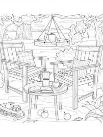 Chair coloring pages for Adults - Free printable