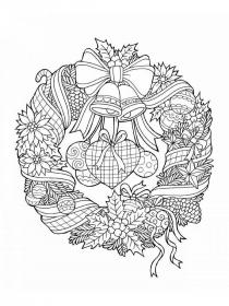Christmas Decorations coloring pages for Adults - Free printable