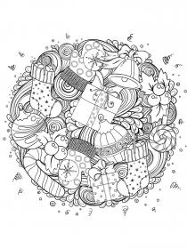 Christmas Decorations coloring pages for Adults - Free printable