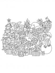 Christmas coloring pages for Adults - Free printable