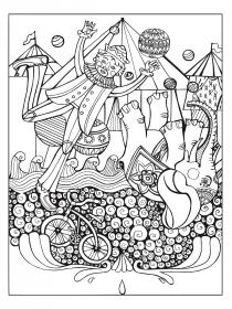 Circus coloring pages for Adults - Free printable