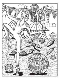 Circus coloring pages for Adults - Free printable