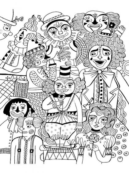 Circus coloring pages for Adults