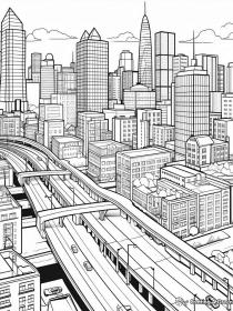City coloring pages for Adults - Free printable