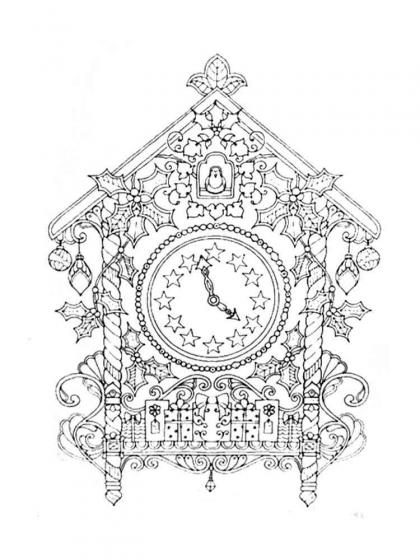 Clock coloring pages for Adults