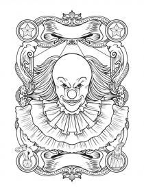 Clown coloring pages for Adults - Free printable