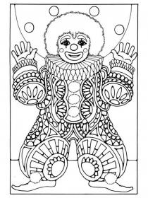 Clown coloring pages for Adults - Free printable
