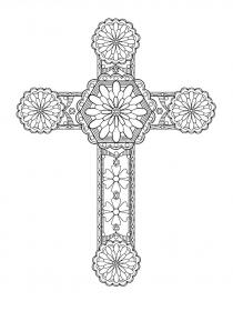 Cross coloring pages for Adults - Free printable