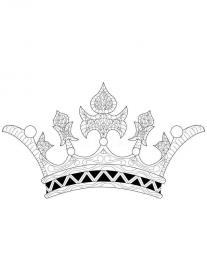Crown coloring pages for Adults - Free printable