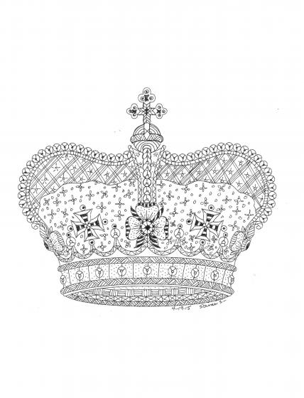 Crown coloring pages for Adults - Free Download and Print