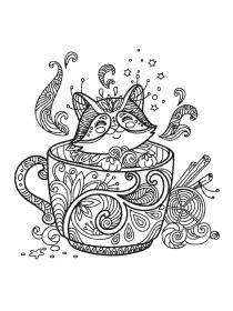 Cup coloring pages for Adults - Free printable