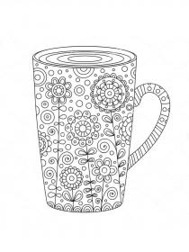 Cup coloring pages for Adults - Free printable