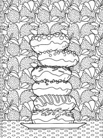 Donut coloring pages for Adults - Free printable