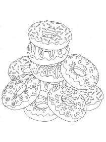 Donut coloring pages for Adults - Free printable
