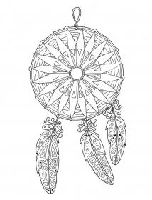 Dreamcatcher coloring pages for Adults - Free printable
