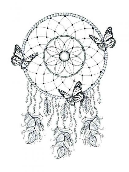 Dreamcatcher coloring pages for Adults