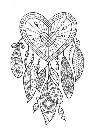 Dreamcatcher coloring pages for Adults