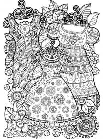 Dress coloring pages for Adults - Free printable