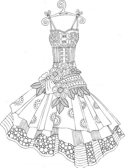 Dress coloring pages for Adults
