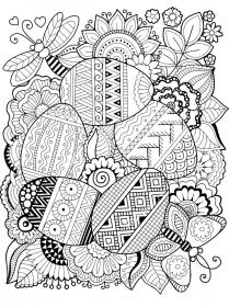 Easter Egg coloring pages for Adults - Free printable