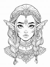 Elf coloring pages for Adults - Free printable