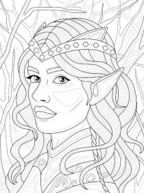 Elf coloring pages for Adults - Free printable