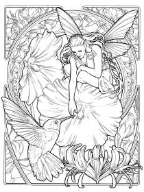 Fairy coloring pages for Adults - Free printable