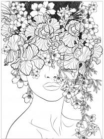 Flower Head coloring pages for Adults - Free printable