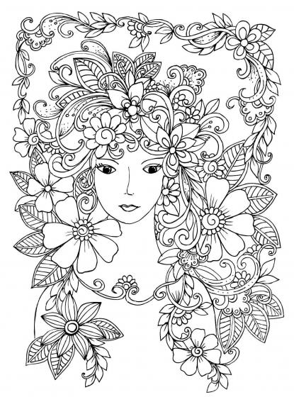 Flower Head coloring pages for Adults