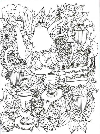 Food coloring pages for Adults