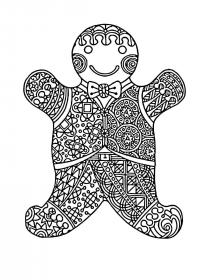 Gingerbread Man coloring pages for Adults - Free printable