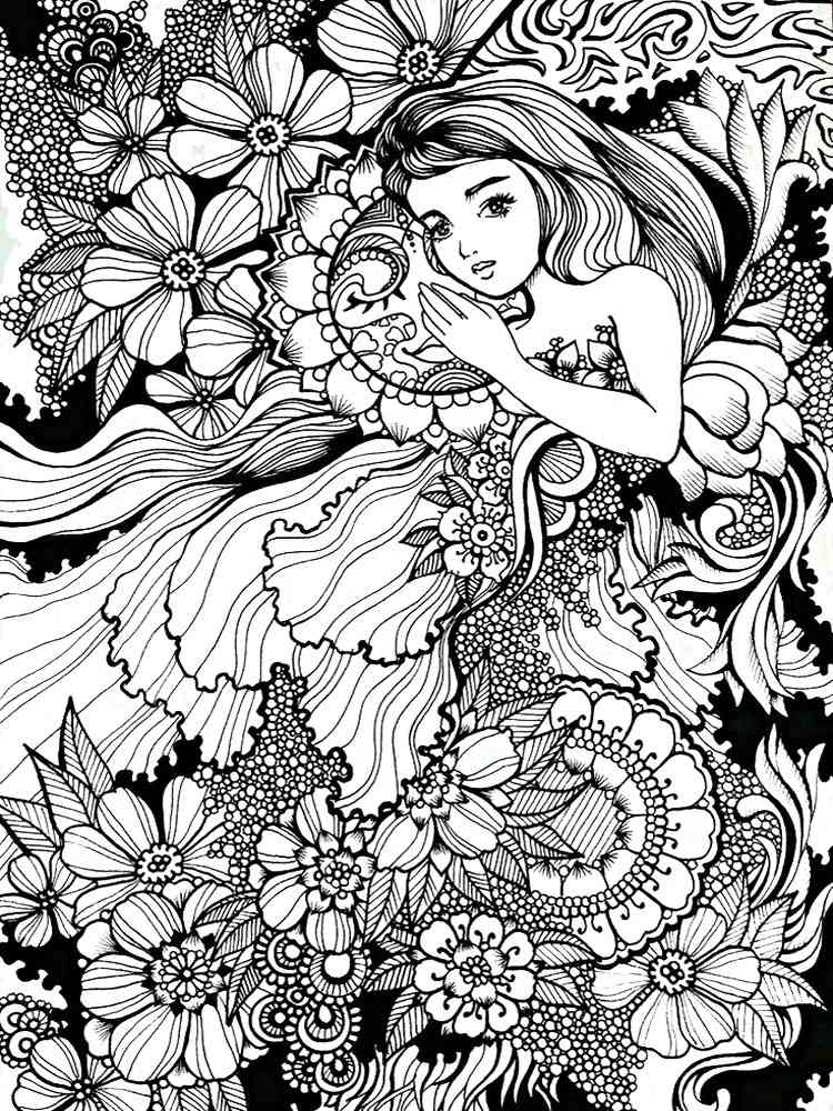 Girls coloring pages for Adults